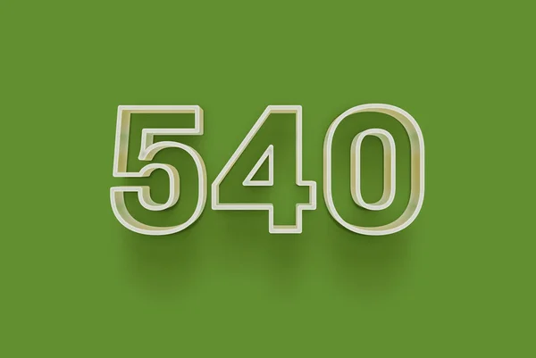 3D编号540是隔离在绿色背景下您独特的销售海报促销折扣特价特价销售 横幅广告标签 享受圣诞 圣诞甩卖标签 优惠券等 — 图库照片