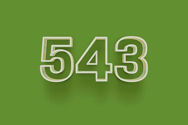 Numer 543 Jest Izolowany Zielonym Tle Dla Unikalnej Sprzedaży Plakat — Zdjęcie stockowe