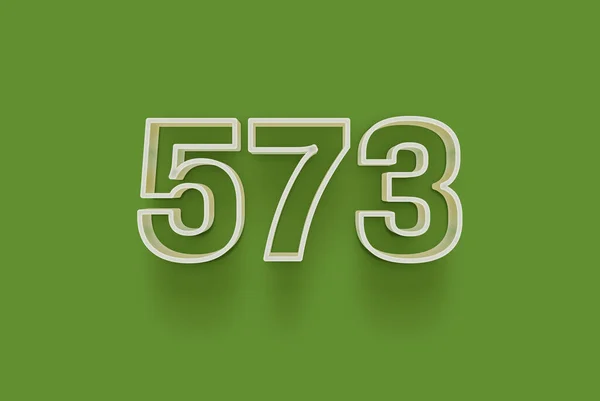 Numer 573 Jest Izolowany Zielonym Tle Dla Unikalnej Sprzedaży Plakat — Zdjęcie stockowe
