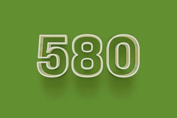 Nummer 580 Ist Auf Grünem Hintergrund Isoliert Für Ihr Einzigartiges — Stockfoto