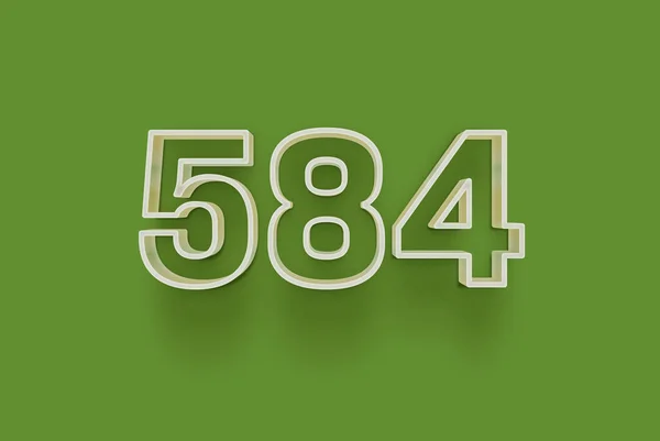 Αριθμός 584 Είναι Απομονωμένη Πράσινο Φόντο Για Μοναδική Αφίσα Πώλησης — Φωτογραφία Αρχείου