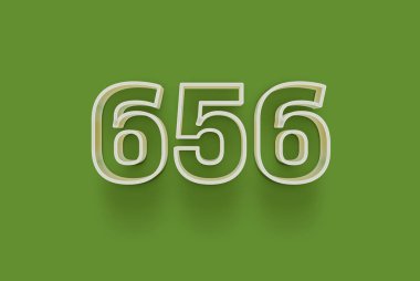  3D numara 656 yeşil arka planda indirimli poster indirimi için özel satış teklifi, afiş reklamları etiketi, afiş etiketi, Noel indirimi, indirim kuponu ve daha fazlası için izole edilmiştir..