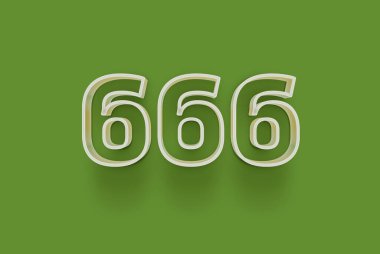  3D numara 666 yeşil arka planda indirimli poster indirimi için özel satış teklifi, afiş reklamları etiketi, afiş etiketi, Noel indirimi, indirim kuponu ve daha fazlası için izole edilmiştir..