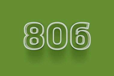  3D numara 806 yeşil arka planda indirimli poster indirimi için özel satış teklifi, afiş reklamları etiketi, afiş etiketi, Noel indirimi, indirim kuponu ve daha fazlası için izole edilmiştir..