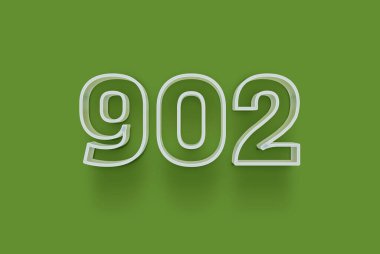  3D 902 numara yeşil arka planda indirimli poster indirimi için özel satış teklifi, afiş reklamları etiketi, afiş etiketi, Noel indirimi, indirim kuponu ve daha fazlası için izole edilmiştir..