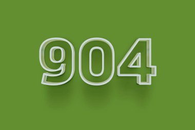  3D 904 numara yeşil arka planda indirimli poster indirimi için özel satış teklifi, afiş reklamları etiketi, afiş etiketi, Noel indirimi, indirim kuponu ve daha fazlası için izole edilmiştir..