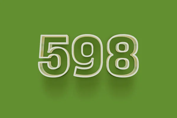 Номер 598 Изолирован Зеленом Фоне Вашего Уникального Рекламного Плаката Скидка — стоковое фото