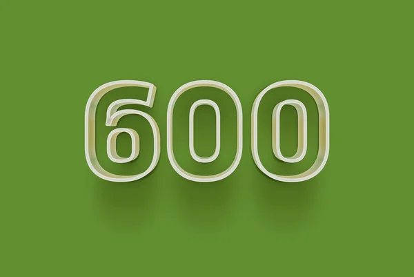 Nummer 600 Ist Auf Grünem Hintergrund Isoliert Für Ihr Einzigartiges — Stockfoto