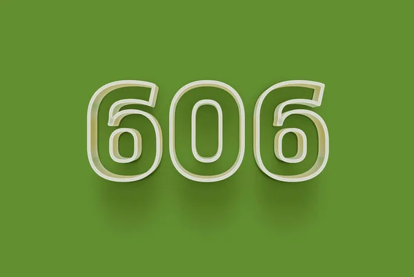 Número 606 Está Aislado Fondo Verde Para Oferta Compra Venta — Foto de Stock