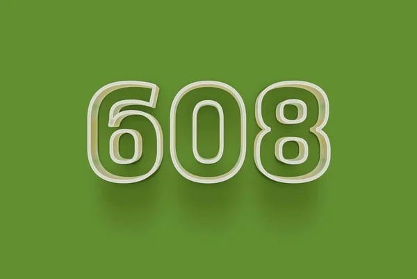 Номер 608 Ізольований Зеленому Тлі Вашої Унікальної Продажу Плакат Промо — стокове фото