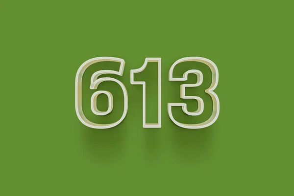 Nummer 613 Ist Auf Grünem Hintergrund Isoliert Für Ihr Einzigartiges — Stockfoto