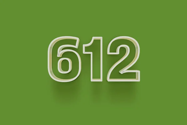 Nummer 612 Ist Auf Grünem Hintergrund Isoliert Für Ihr Einzigartiges — Stockfoto