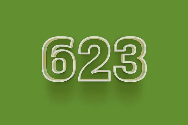 Номер 623 Изолирован Зеленом Фоне Вашего Уникального Рекламного Плаката Скидка — стоковое фото