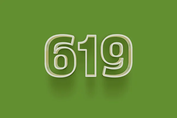Nummer 619 Isolerad Grön Bakgrund För Din Unika Försäljning Affisch — Stockfoto