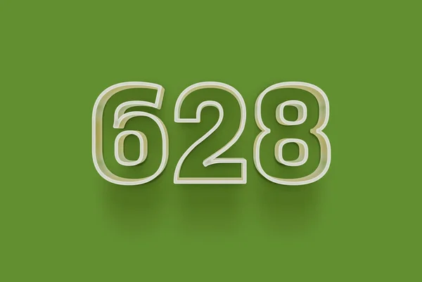 Αριθμός 628 Είναι Απομονωμένη Πράσινο Φόντο Για Μοναδική Αφίσα Πώλησης — Φωτογραφία Αρχείου