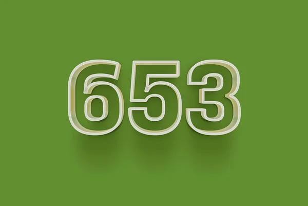 Номер 653 Изолирован Зеленом Фоне Вашего Уникального Рекламного Плаката Скидка — стоковое фото