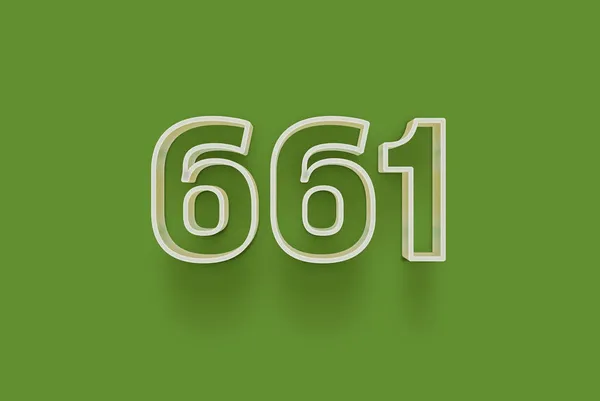 Numer 661 Jest Izolowany Zielonym Tle Dla Unikalnej Sprzedaży Plakat — Zdjęcie stockowe