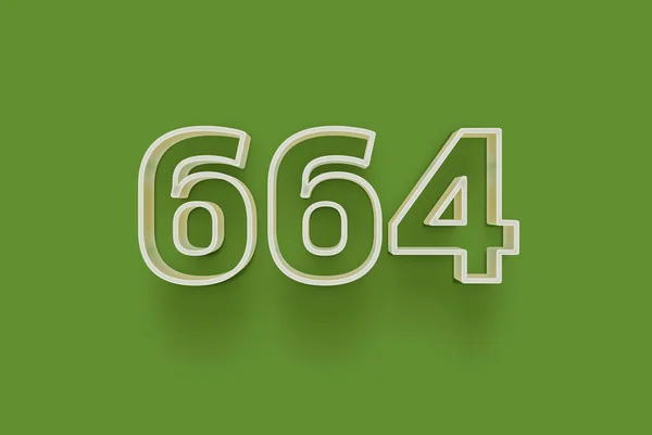 Αριθμός 664 Είναι Απομονωμένη Πράσινο Φόντο Για Μοναδική Αφίσα Πώλησης — Φωτογραφία Αρχείου
