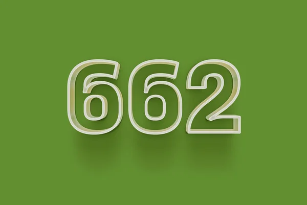 Numer 662 Jest Izolowany Zielonym Tle Dla Unikalnej Sprzedaży Plakat — Zdjęcie stockowe