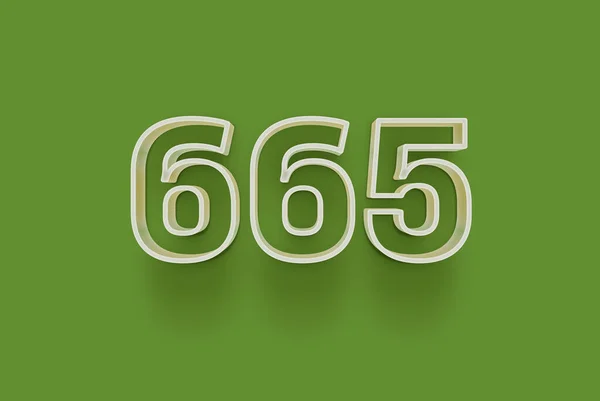 Αριθμός 665 Είναι Απομονωμένη Πράσινο Φόντο Για Μοναδική Αφίσα Πώλησης — Φωτογραφία Αρχείου