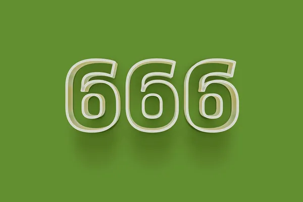 Numer 666 Jest Izolowany Zielonym Tle Dla Unikalnej Sprzedaży Plakat — Zdjęcie stockowe