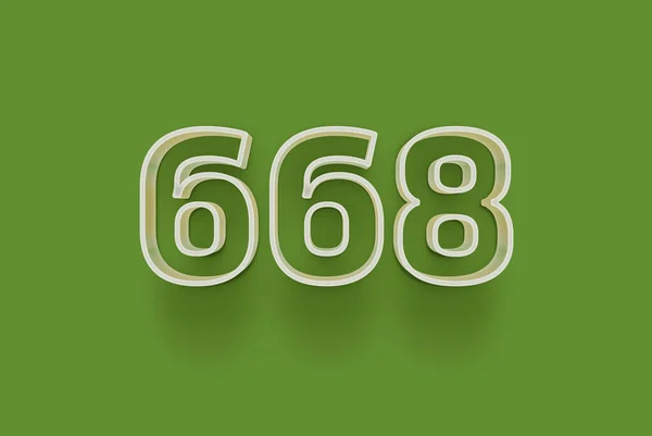 Nummer 668 Ist Auf Grünem Hintergrund Isoliert Für Ihr Einzigartiges — Stockfoto