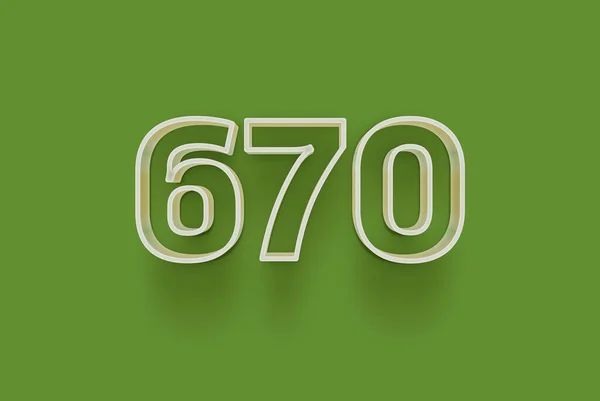 Nummer 670 Ist Auf Grünem Hintergrund Isoliert Für Ihr Einzigartiges — Stockfoto