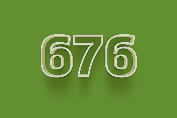 3D number 676 is isolated on green background for your unique selling poster promo discount special sale shopping offer, banner ads label, enjoy Christmas, Xmas sale off tag, coupon and more.