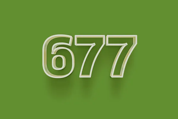 Nummer 677 Isolerad Grön Bakgrund För Din Unika Försäljning Affisch — Stockfoto
