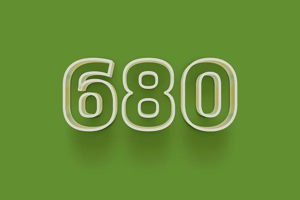Αριθμός 680 Είναι Απομονωμένη Πράσινο Φόντο Για Μοναδική Αφίσα Πώλησης — Φωτογραφία Αρχείου