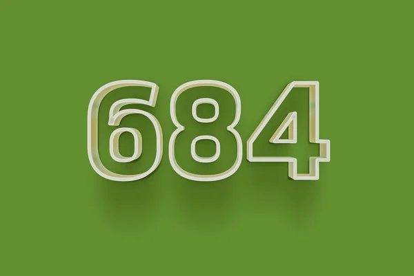 Номер 684 Изолирован Зеленом Фоне Вашего Уникального Рекламного Плаката Скидка — стоковое фото