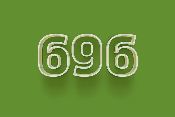 Номер 696 Изолирован Зеленом Фоне Вашего Уникального Рекламного Плаката Скидка — стоковое фото