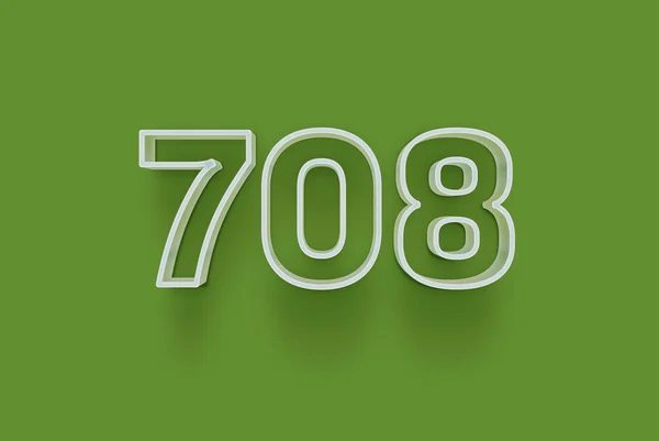 Numéro 708 Est Isolé Sur Fond Vert Pour Votre Vente — Photo