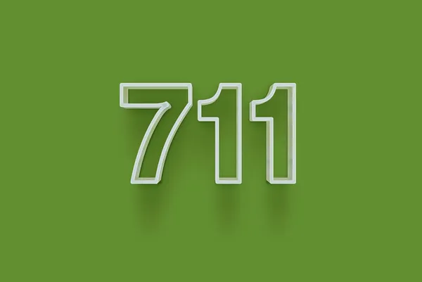 Numer 711 Jest Izolowany Zielonym Tle Dla Unikalnej Sprzedaży Plakat — Zdjęcie stockowe