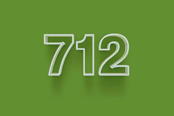 3D number 712 is isolated on green background for your unique selling poster promo discount special sale shopping offer, banner ads label, enjoy Christmas, Xmas sale off tag, coupon and more.