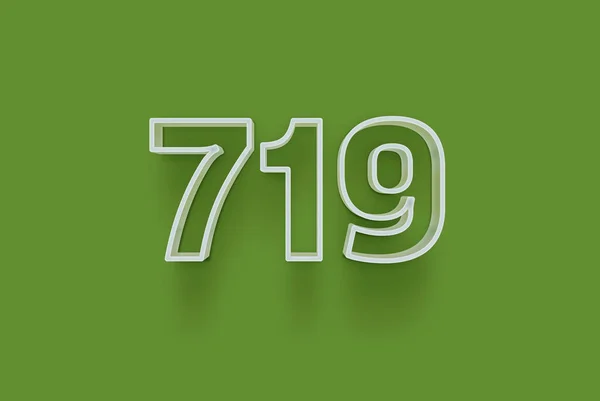 Nummer 719 Ist Auf Grünem Hintergrund Isoliert Für Ihr Einzigartiges — Stockfoto