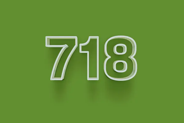 Номер 718 Изолирован Зеленом Фоне Вашего Уникального Рекламного Плаката Скидка — стоковое фото