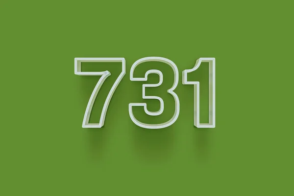 Номер 731 Ізольований Зеленому Тлі Вашої Унікальної Продажу Плакат Промо — стокове фото