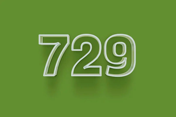 3D番号729は ユニークな販売ポスタープロモーション割引特別販売ショッピングオファー バナー広告ラベル クリスマスを楽しむ クーポンなどのクリスマス販売のための緑の背景に隔離されています — ストック写真