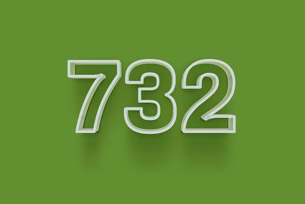 Numéro 732 Est Isolé Sur Fond Vert Pour Votre Vente — Photo