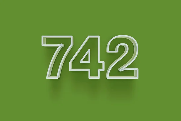 Nummer 742 Ist Auf Grünem Hintergrund Isoliert Für Ihr Einzigartiges — Stockfoto
