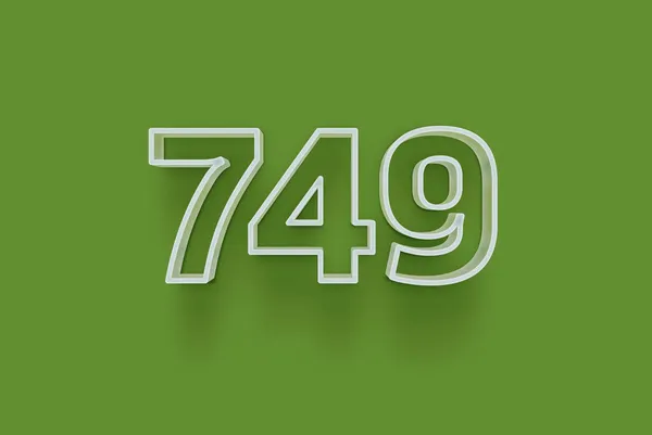 Nummer 749 Ist Auf Grünem Hintergrund Isoliert Für Ihr Einzigartiges — Stockfoto