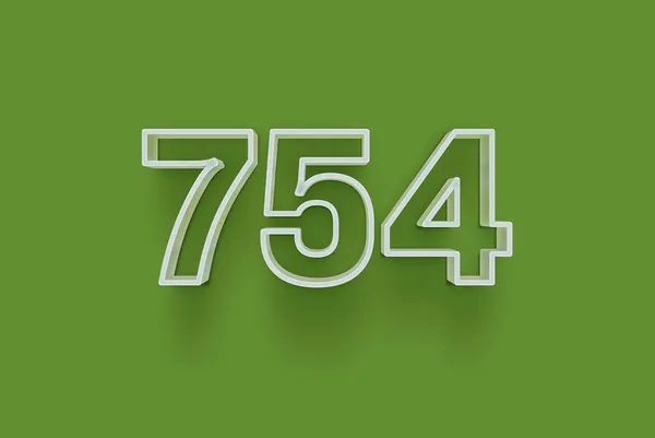 Номер 754 Изолирован Зеленом Фоне Вашего Уникального Рекламного Плаката Скидка — стоковое фото