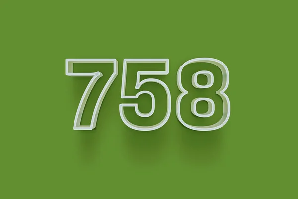Número 758 Isolado Fundo Verde Para Seu Único Cartaz Venda — Fotografia de Stock