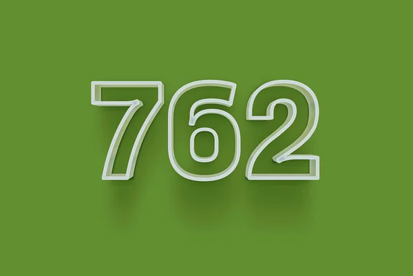Numer 762 Jest Izolowany Zielonym Tle Dla Unikalnej Sprzedaży Plakat — Zdjęcie stockowe