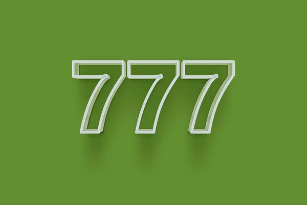 Número 777 Isolado Fundo Verde Para Seu Único Cartaz Venda — Fotografia de Stock