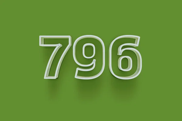 Αριθμός 796 Απομονώνεται Πράσινο Φόντο Για Μοναδική Αφίσα Προώθησης Έκπτωση — Φωτογραφία Αρχείου