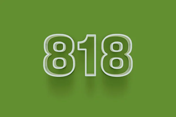 Numer 818 Jest Izolowany Zielonym Tle Dla Unikalnej Sprzedaży Plakat — Zdjęcie stockowe