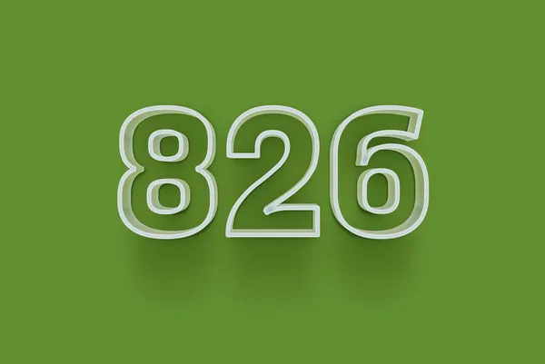 Номер 826 Изолирован Зеленом Фоне Вашего Уникального Рекламного Плаката Скидка — стоковое фото