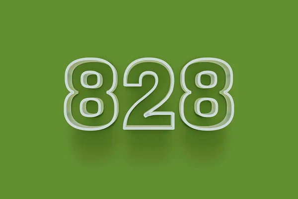 3D number 828 is isolated on green background for your unique selling poster promo discount special sale shopping offer, banner ads label, enjoy Christmas, Xmas sale off tag, coupon and more.